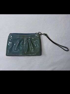 Coach Light Blue Patent Wristlet